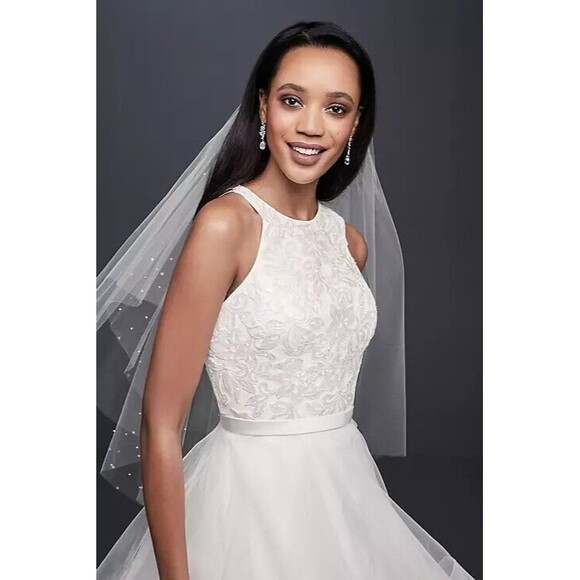 Davids Bridal Wedding Brand New Never Worn Dress Size 4 Stock No Customizations - Picture 3 of 5